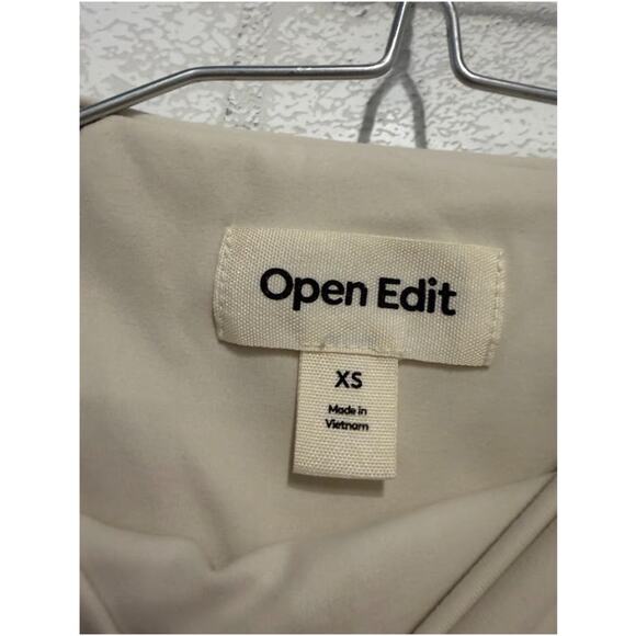 Open Edit Bodysuit Top Sleeveless Women XS Beige Neutral Minimalist Chic Modern - Picture 7 of 7